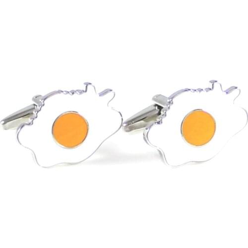 Fried Egg Cuff Links Yellow And White Color Sunny Side Up Fried Egg Cuff links Holiday Gifts Cuff Links Birthday Gift Cuff Links