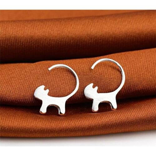 925 Sterling Silver Cute Cat Earrings for Women Girl Lovely Tud Earrings Hypoallergenic Jewelry