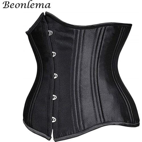 Steampunk Corset Woman 24 Steel Bones Womens Gothic Clothing Postpartum Underbust Corset Adjustable Plus Size Waist trainer