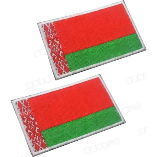 Belarus National Flag Badge Embroidery Velcro Patch Armband Patriot Tactical Morale Clothing Hat Packaging Patches Bag Accessory