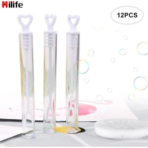 12PCS Fun Children Birthday Party Decor Bubble Stick Empty Water Bottle Wand Toys Wedding Christmas Decoration Love Heart Stick