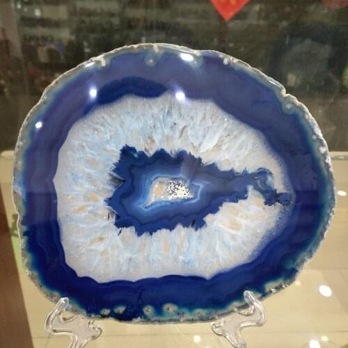 120-140mm Natural agate slices coaster Polished Blue Agate Slice