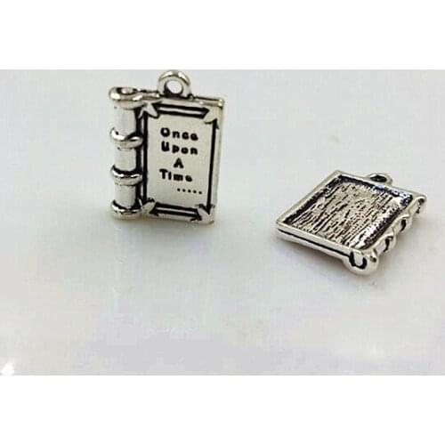 20pcs DIY alloy accessories handmade jewelry ancient Book of fairy tales lettering once upon A Time pendant for necklace