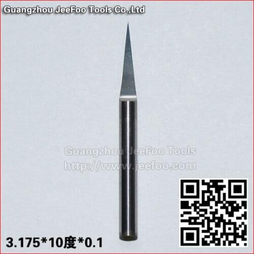 3.175*10Degree*0.1 Sold Carbide Flat Bottom Engraving Bit/Cnc Tool Bits/ PCB Carving Cutters