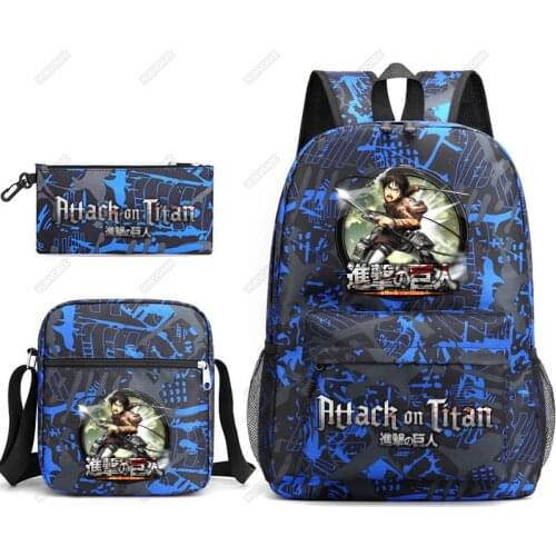 Attack on Titan 3Pcs/Sets Backpack Mochilas For Students Boys Girls Schoolbags Shoulder Bags Back to School Casual Backpacks