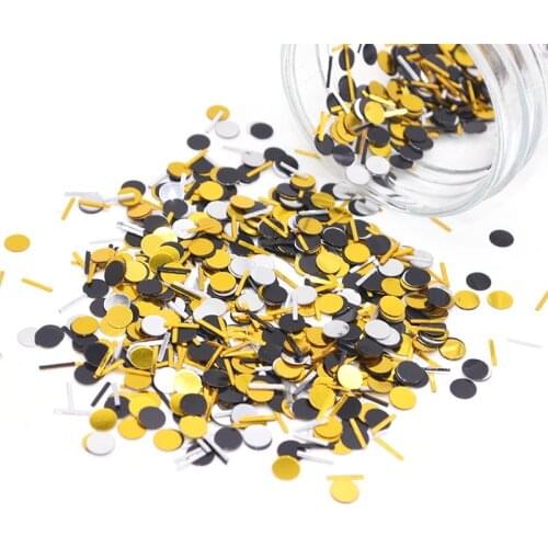 30g Black Gold Confetti Acrylic Sprinkles Sequins Table Scatters for Wedding Decoration Birthday Party Supplies Glitter Sparkles