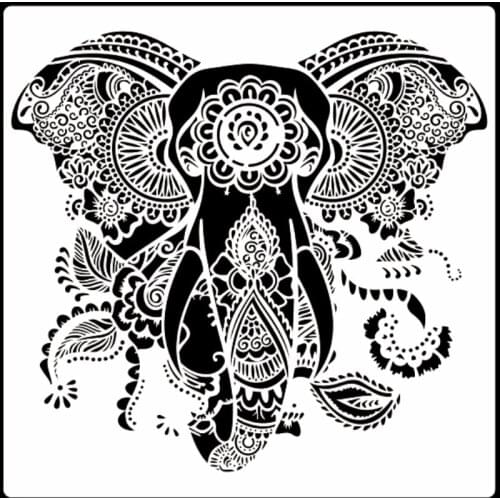 50 * 50cm size diy craft Animal elephant mold for painting stencils stamped photo album embossed paper card on wood, fabric,wall