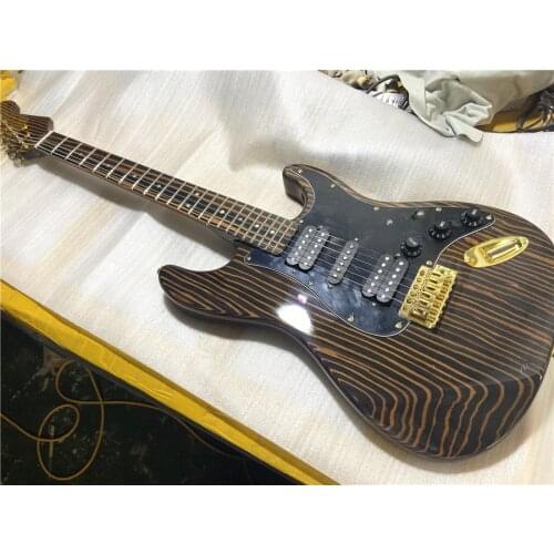 Custom edition Zebra wood 6 string electric guitar gold accessories single shake can be customized free shipping
