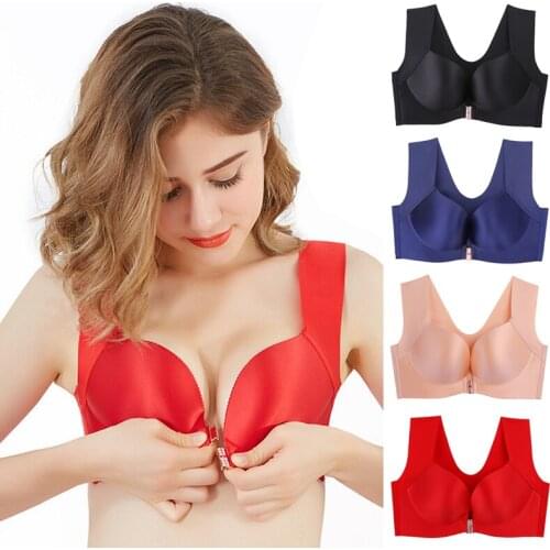 Spring And Summer Seamless Sexy Front Button Bra Push Up Underwear Buckle Female Plus Size Wire Free Big Chest Bra Fashion Bra