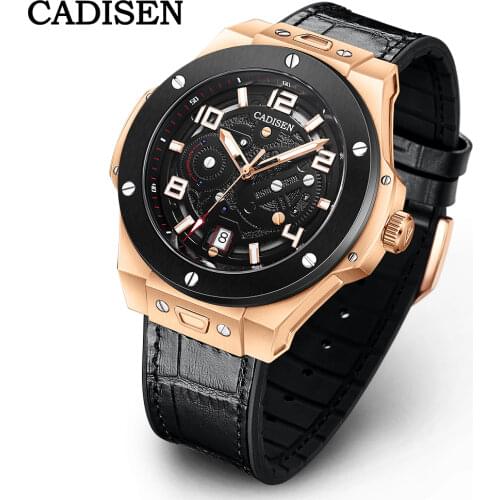 CADISEN New Mechanical Watch Men Sports 100M Waterproof Sapphire Wristwatch Luxury Japan NH35A Carbon Cellulosic Automatic Watch