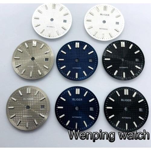 Bliger 31mm sterile black blue silver gray watch dial fit ETA 2824 2836 Miyota 8205 8215 821A Mingzhu DG 2813 3804 movement