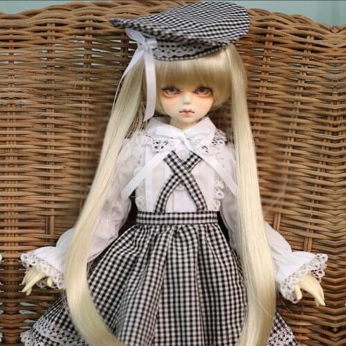 D03-P551 children toy BJD DD SD MSD 1/4 1/6 dolls Photo props clothes Rural style Aberdeen skirt 3pcs/set