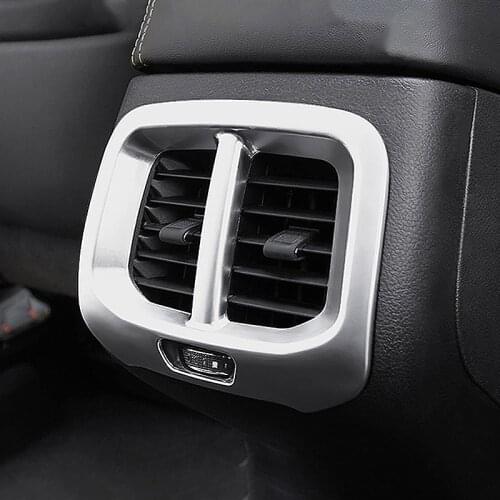 For Jeep Cherokee KL 2014 2015 2016 2017 2018 ABS Chrome Rear Seat AC Outlet Box Air Vent Panel Cover Internal Accessories