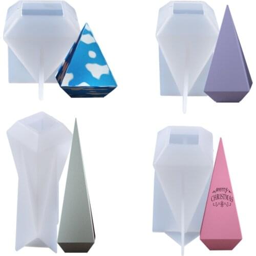 Epoxy Mold Square Cone Crystal Pendant Table Cone Candle Silicone Mold Ring Rest Epoxy Resin Mold