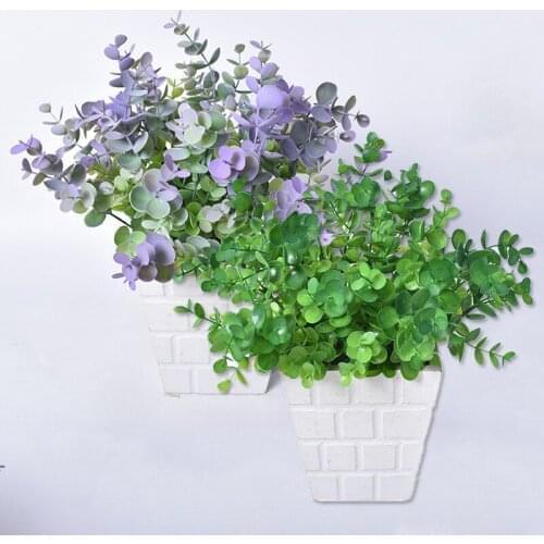 Artificial Flowers Plants Green Bonsai Pot Plants Fake Flower Potted Ornaments For Home Decoration Craft Plant Decorative