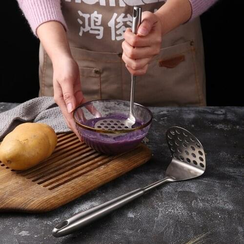 Mashed Potatoes Stainless Steel Masher Meatball Spoon Mashed Household Kitchen Tools Kitchen Set Tableware