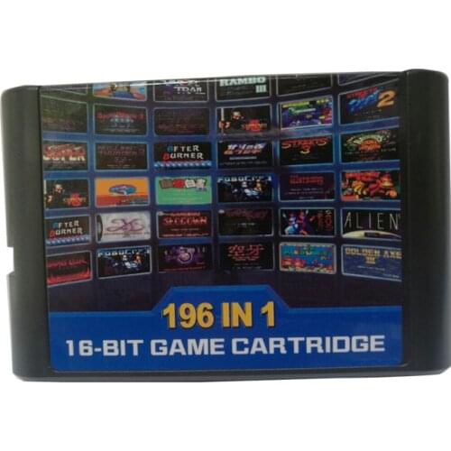 10 pcs a lot Hight quality 196 in 1 games cards cartridge 16 bit For Sega Mega Drive MD For PAL and NTSC drop shipping
