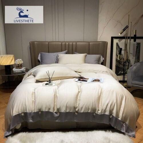 Liv-Esthete Top Grade Women Pure 100% Silk Bedding Set Healthy Silky Duvet Cover Queen King Flat Sheet Pillowcase Bed Linen Set