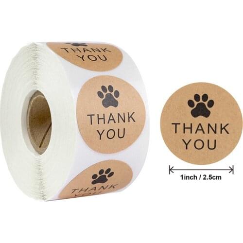 Kraft Paper THANK YOU Tag Stickers Package Box THANK YOU FOR YOUR SUPPORT Sticker 1 Inch Thank YOU FOR YOUR ORDER Label Stickers
