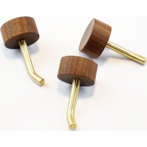 LCH Nordic Style Solid Brass Clothes Hook Beech Wood Hook Towel HookCupboard Handle Door Pull Handle Color Entryway Keys Holder