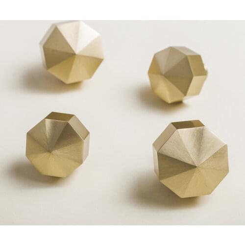 Brass Handle Nordic simple American retro octagonal single hole cabinet furniture drawer shoe cabinet wardrobe door handle small