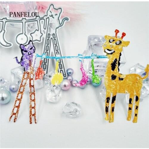 PANFELOU The Giraffe lamp metal craft paper die cutting dies Scrapbooking/DIY Easter Halloween Embossing mould cards