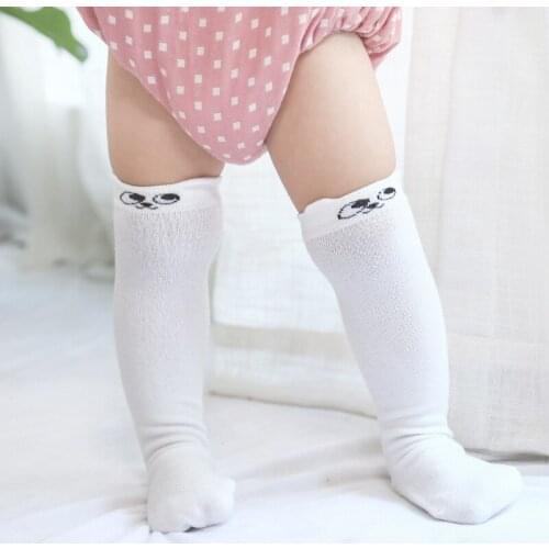 Cute Baby Cartoon Sock Girls Tiny Newborn Knitted Cotton Blend Knee Socks Non-Slip AN88