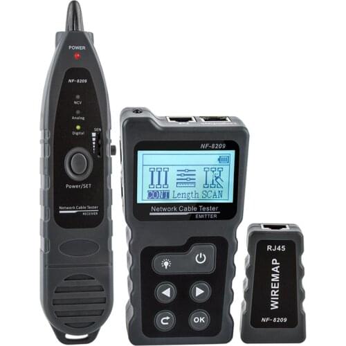 Multi-functional LCD Network Cable Tester Current Tester with Cable Tester PoE Checker Inline PoE Voltage rj45 lan tester tools