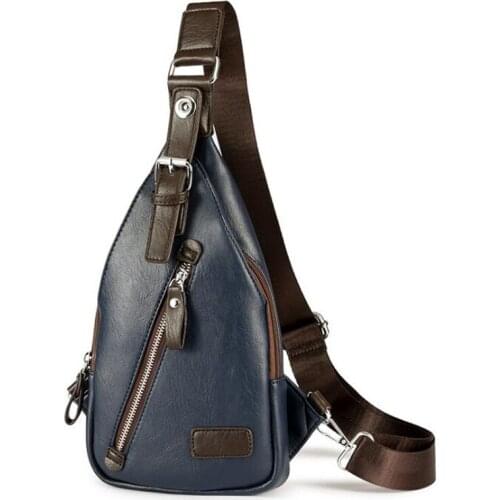 2021 New fashion mens chest bags PU Leather Casual Crossbody Bags male breast bag shoulder Pack luxury design Waist bags