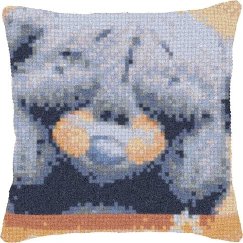 Latch Hook Cushion Kit Pillow Mat DIY Crafts Bear Pattern Cross Stitch Needlework set Crocheting Cushion embroidery pillow