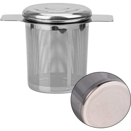 New two-handle stainless steel fine mesh coffee filter with lid, teapot, cup, hanging loose leaf tea strainer, tea set