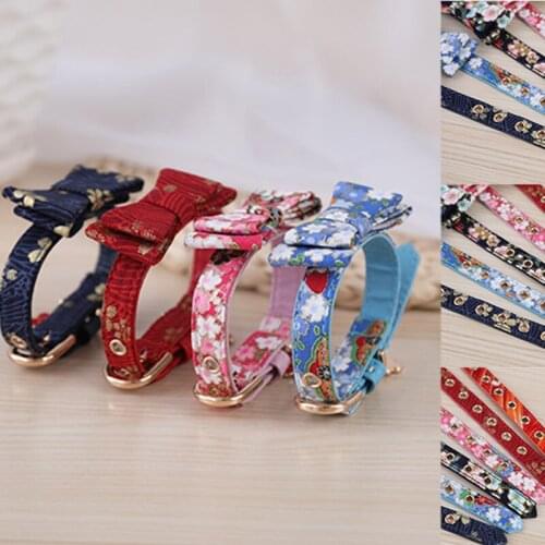Collar With Cute Bow Adjustable Comfortable Collar Pet Supplies for Small Dog Cat Kitten Puppy FU