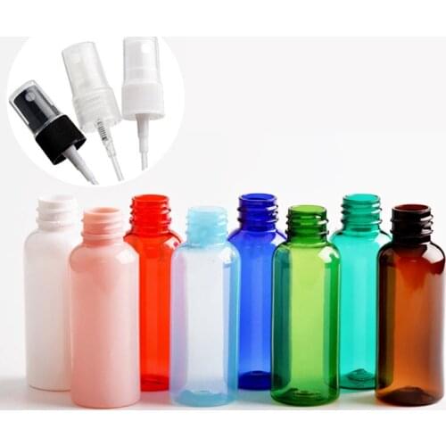 50ml Mini Plastic Transparent Empty Spray Bottles Refillable Container Empty Cosmetic Containers Random Color