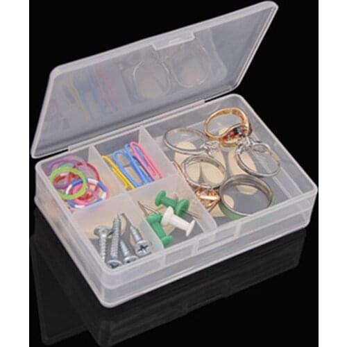 Transparent Double side creative 6 gird storage box with lid Pill Toy building blocks accessories parts desktop practical Case