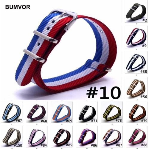 1Pcs Nylon Watchband 16/18/20/22/24mm Army Sport Woven Fabric Nylon Strap Rainbow Wristband Watch Belt with Buckle