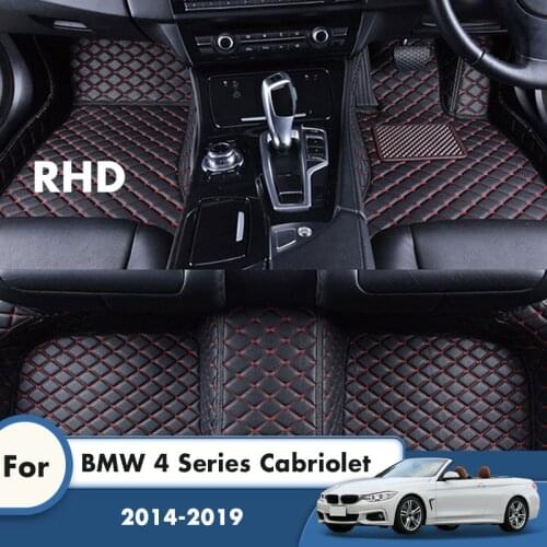 RHD Car Floor Mats For BMW 4 Series Cabriolet 2019 2018 2017 2016 2015 2014 Leather Carpets Car Accessories Interior Decoration