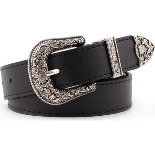 Luxury Brand Boho Belt For Women Metal Pink Buckle Waist Belt Black Navy Coffee Brown Leather Belts Female Jeans