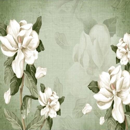 Hand-painted floral minimalist wall professional production mural factory wholesale wallpaper mural poster photo wall