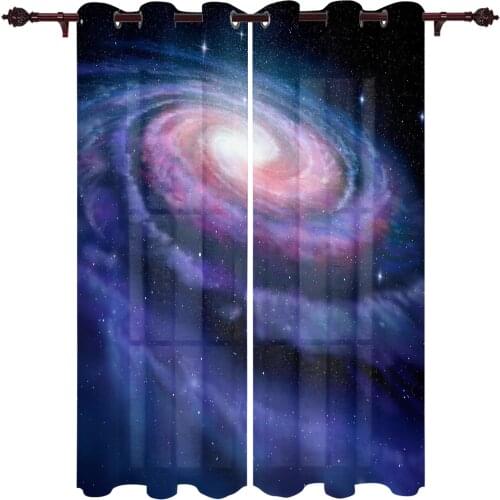 Outdoor Curtains Milky Way Spiral Purple Living Room Kitchen Curtain Drape For Patio Garden Gazebo Yard Valance Cutains
