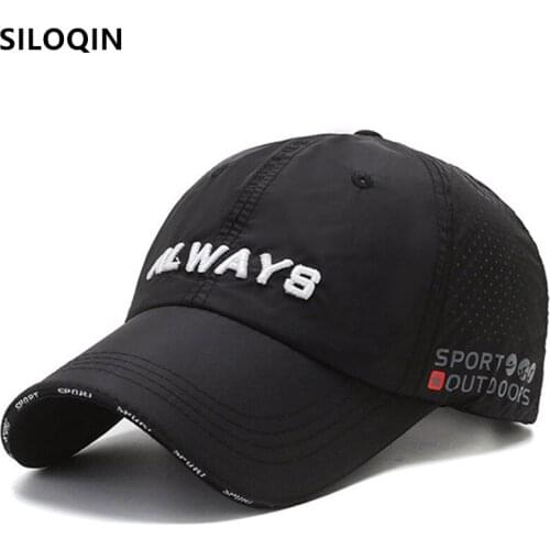SILOQIN Snapback Cap Summer Men Women Ultra-thin Breathable Baseball Cap Mesh Caps Letter Embroidery Anti-UV Couple Sports Cap