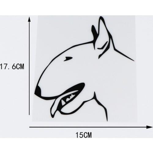I Love My Bull Terrier Car Sticker Vinyl Decal Lovely Cartoon Animal Car Styling Decoration 15X17.6CM