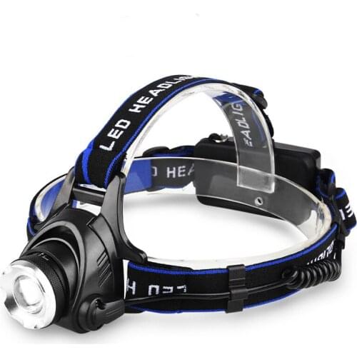 Waterproof outdoor fishing headlamp T6 led strong light telescopic zoom headlamp charging induction headlamp