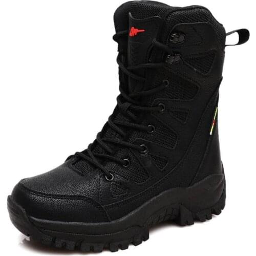 Womens winter new high-top couple tide shoes special forces combat boots desert mountaineering plus cashmere warm cotton boots