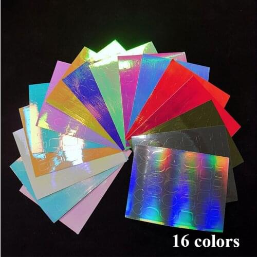 10/16 Sheet Holographic Aurora Film Nail Glass Foil Stickers Sparkly Ice Cube Broken Paper Summer Cellophane Nails Decorations