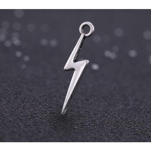 10pcs 20x5mm Mini lightning Charms Antique Silver Color Pendant Fit Diy Earring Aesthetic Accessories Handmade Jewelry Making