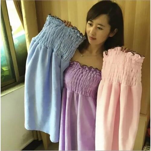 2017 Wearable Bath Towels 120X85cm Bow Decor Microfiber Quick Dry Towel Skirt For Bathroom Spa Body Women Girl Body Wrap