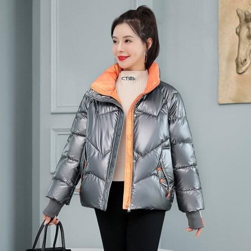 2021 Winter Women Short Parkas Coat Loose Thick Warm Hooded padded Coat Girls Winter Outwear Street Jacket parkas