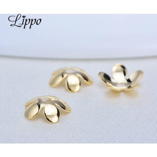 50pcs 8.5mm Flower Smooth Beads Caps