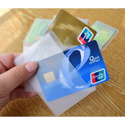 50PCS Matt Transparent RFID Blocking Anti Theft Credit Card Sleeve Holder Protector for Travel Business Trip Outdoor Use 9x6.5cm