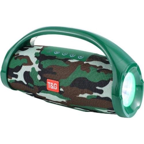 TG136 LED Flashlight Bluetooth-compatible Stereo Speaker Portable Subwoofer Dual Diaphragm Wireless Portable Speaker Support FM